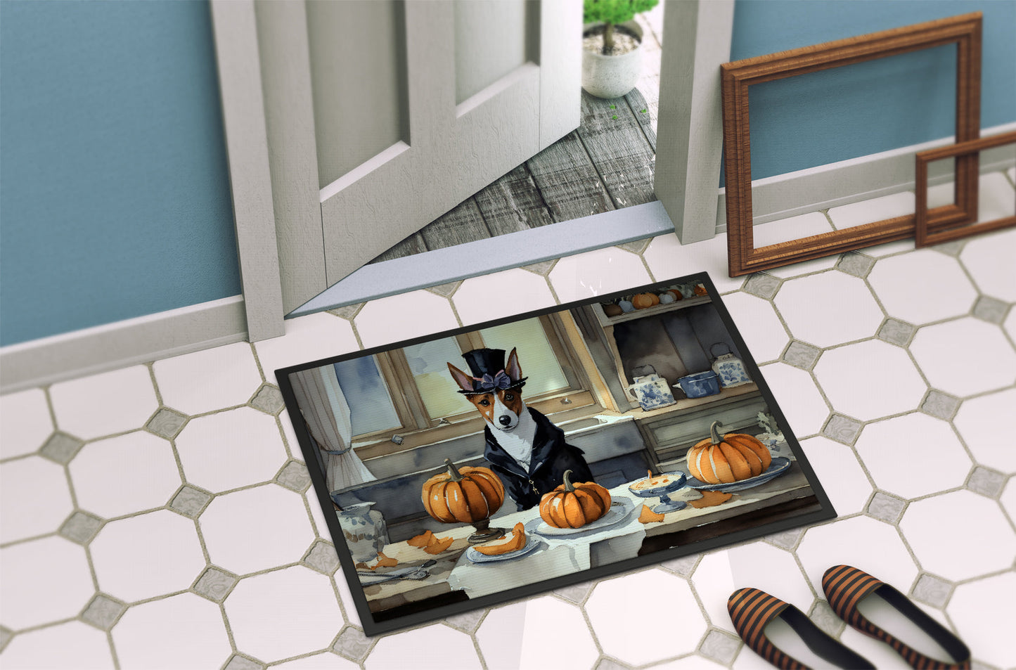 Basenji Fall Kitchen Pumpkins Doormat - One Color / One Size - Home & Garden - Home Textile - Carpets & Rugs