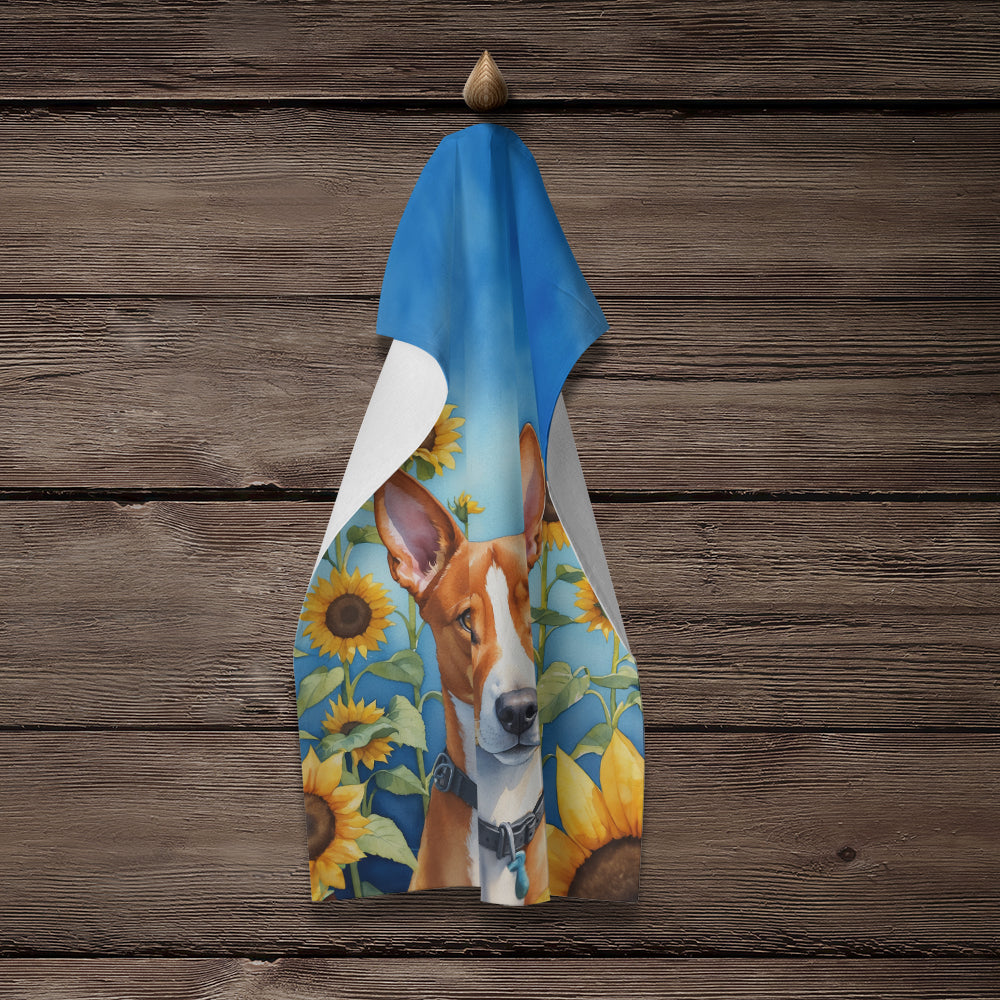 Basenji in Sunflowers Kitchen Towel - One Color / One Size - Home & Garden - Home Textile - Towels