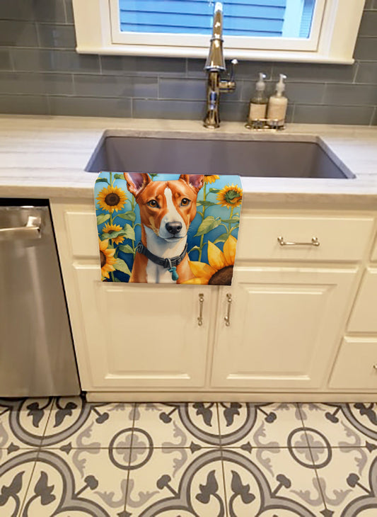 Basenji in Sunflowers Kitchen Towel - One Color / One Size - Home & Garden - Home Textile - Towels