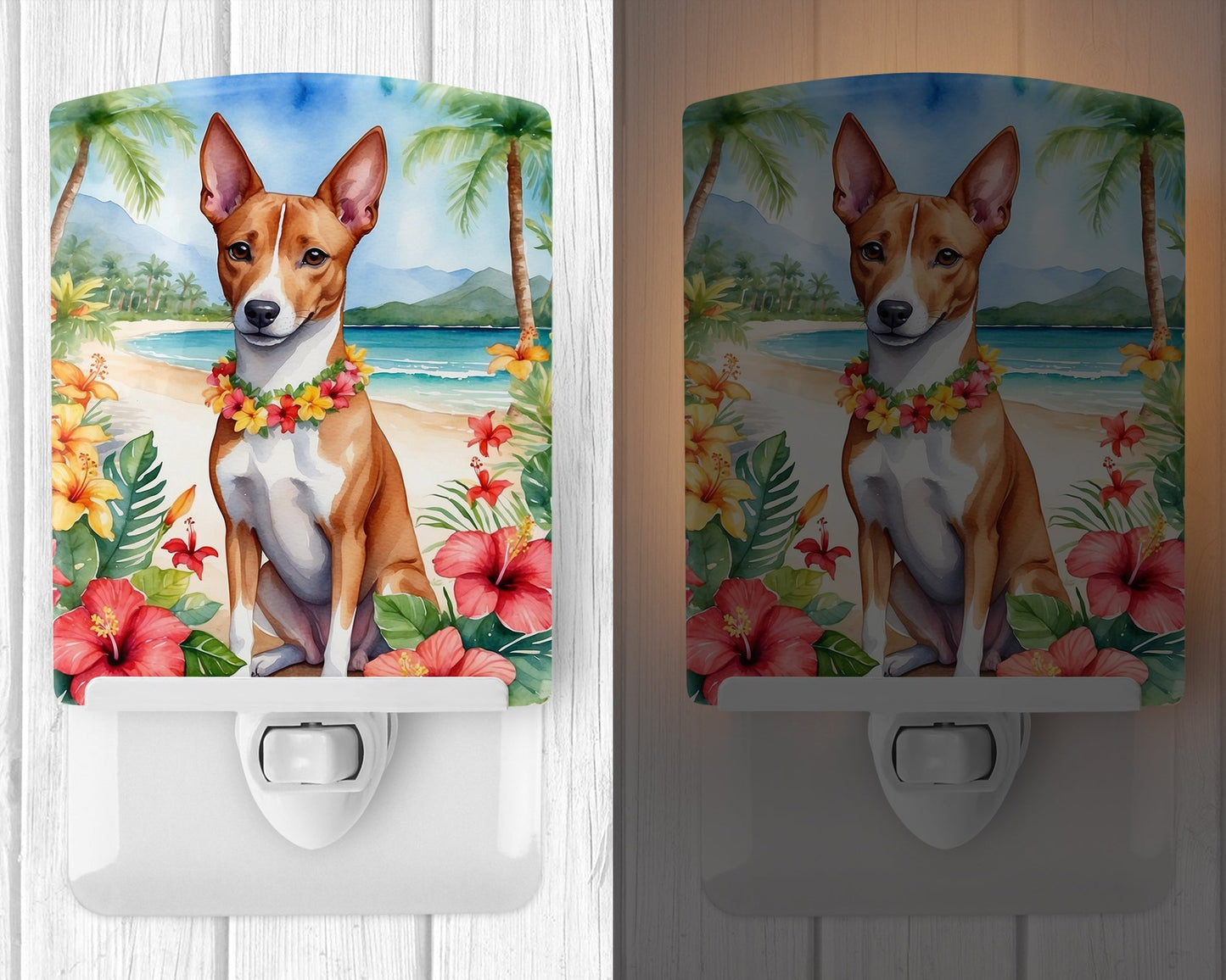 Basenji Luau Ceramic Night Light - One Color / One Size - Home & Garden - Home Improvement - Lights & Lighting - Night