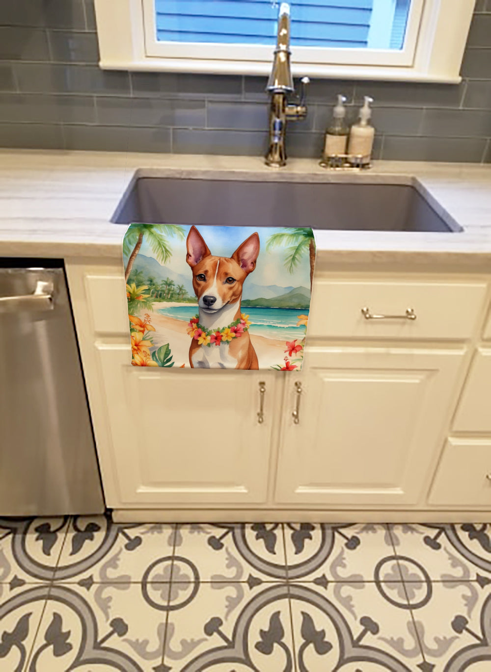Basenji Luau Kitchen Towel - One Color / One Size - Home & Garden - Home Textile - Towels
