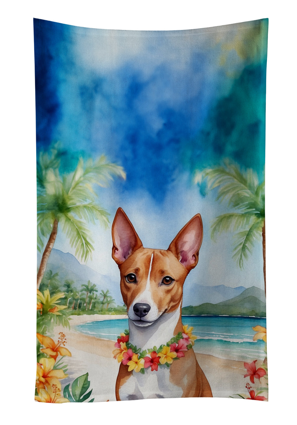 Basenji Luau Kitchen Towel - One Color / One Size - Home & Garden - Home Textile - Towels