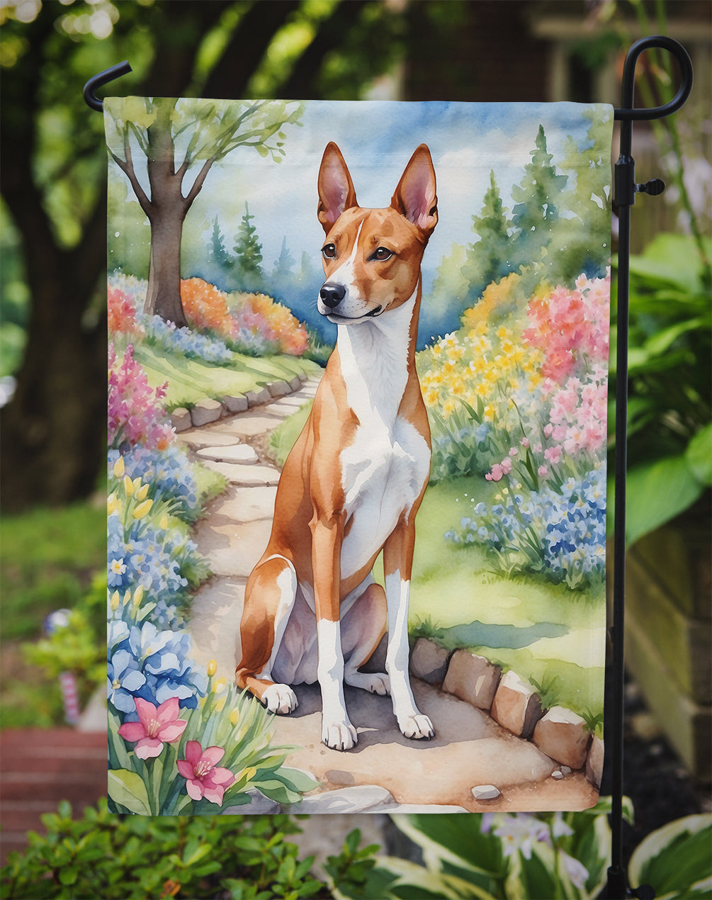 Basenji Spring Garden Garden Flag - One Color / One Size - Home & Garden - Home Decor - Flags Banners & Accessories