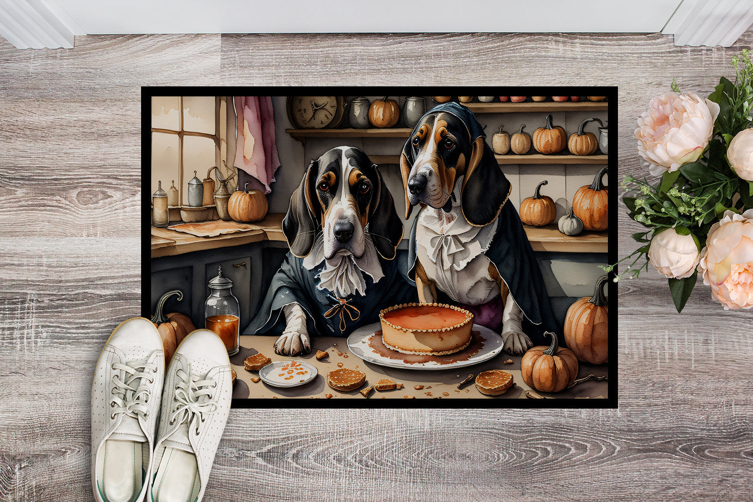 Basset Hound Fall Kitchen Pumpkins Doormat - One Color / One Size - Home & Garden - Home Textile - Carpets & Rugs