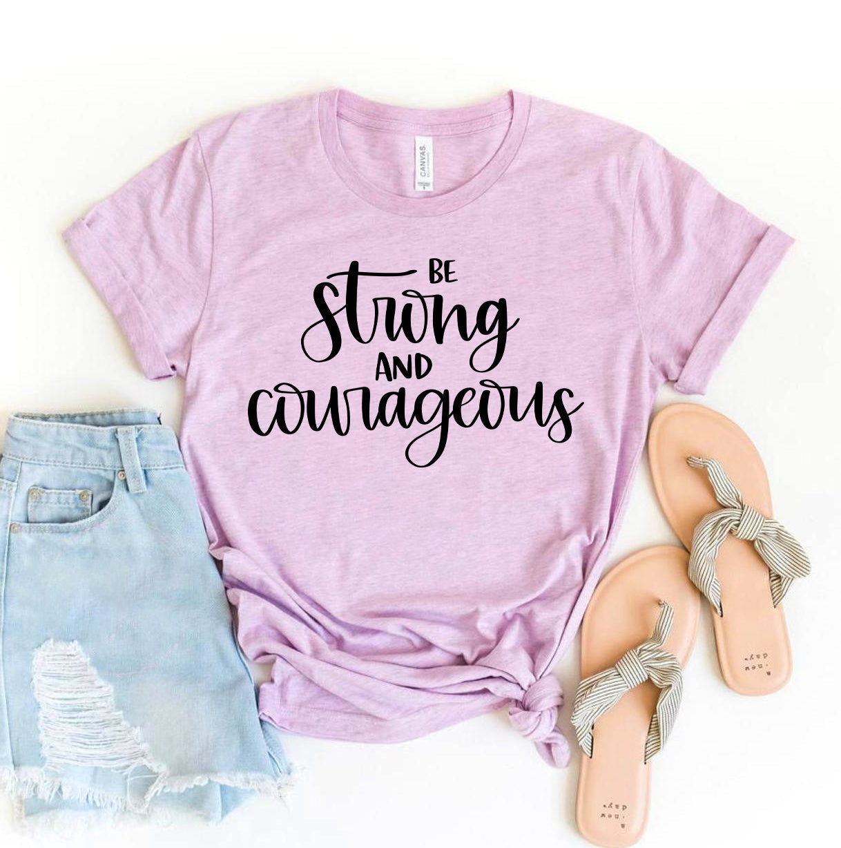 Be Strong & Courageous T-Shirt - Women’s Fashion - Women’s Clothing - Tops & Tees - T-Shirts