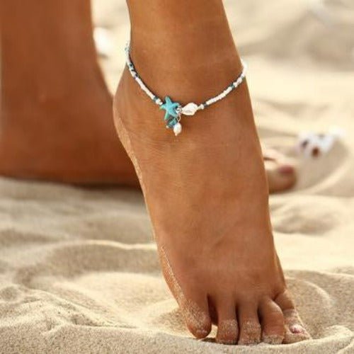 Beach Beaded Starfish Anklet Ankle Bracelet - One Color / One Size - Jewelry & Accessories