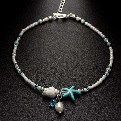 Beach Beaded Starfish Anklet Ankle Bracelet - One Color / One Size - Jewelry & Accessories