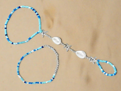 Beachy Anklet Toe Ring Barefoot Sandal Anklet - Jewelry & Accessories - Jewelry Sets & More - Anklets