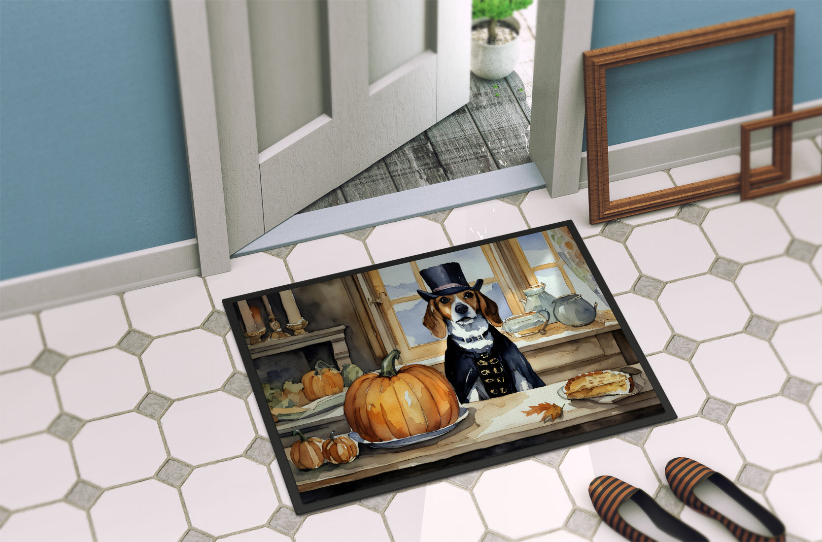 Beagle Fall Kitchen Pumpkins Doormat - One Color / One Size - Home & Garden - Home Textile - Carpets & Rugs