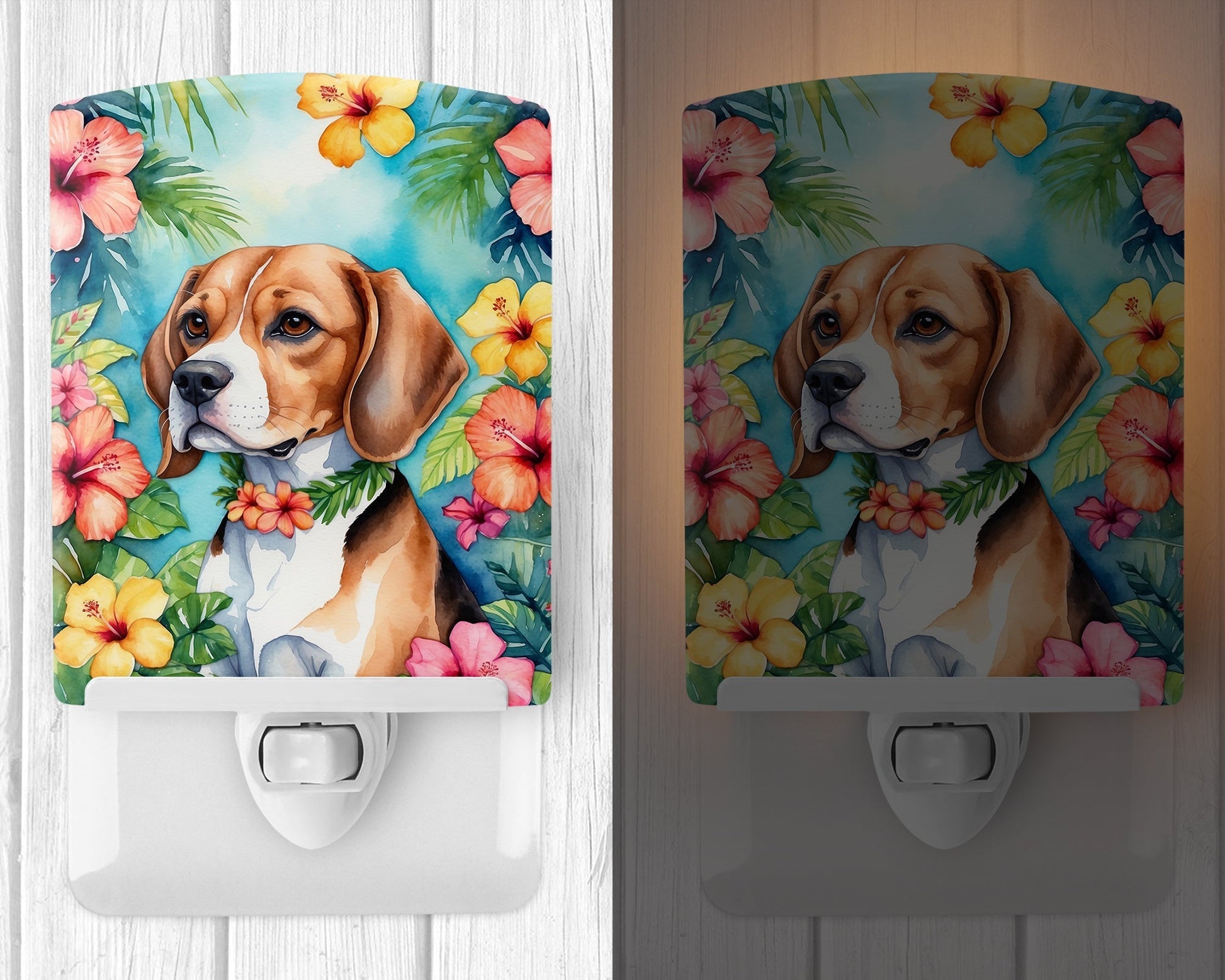 Beagle Luau Ceramic Night Light - One Color / One Size - Home & Garden - Home Improvement - Lights & Lighting - Night