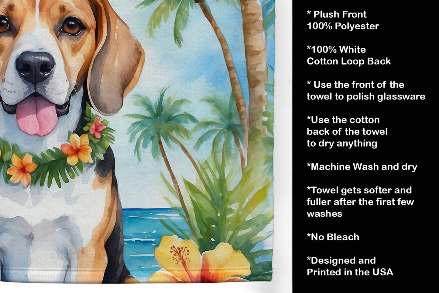 Beagle Luau Kitchen Towel - One Color / One Size - Home & Garden - Home Textile - Towels