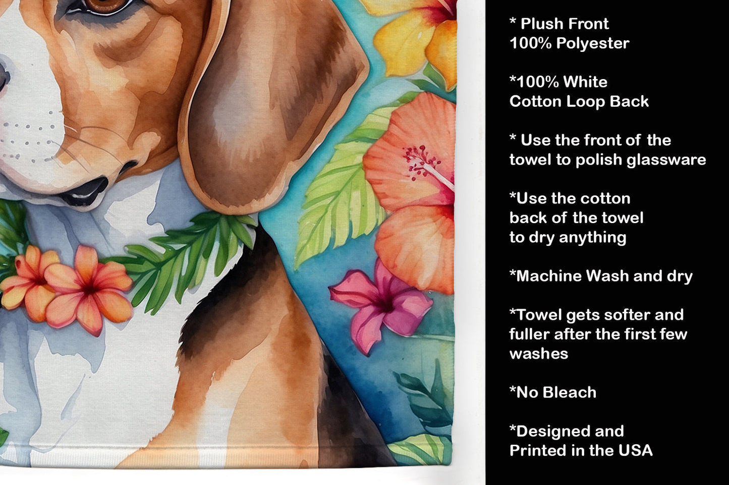 Beagle Luau Kitchen Towel - One Color / One Size - Home & Garden - Home Textile - Towels