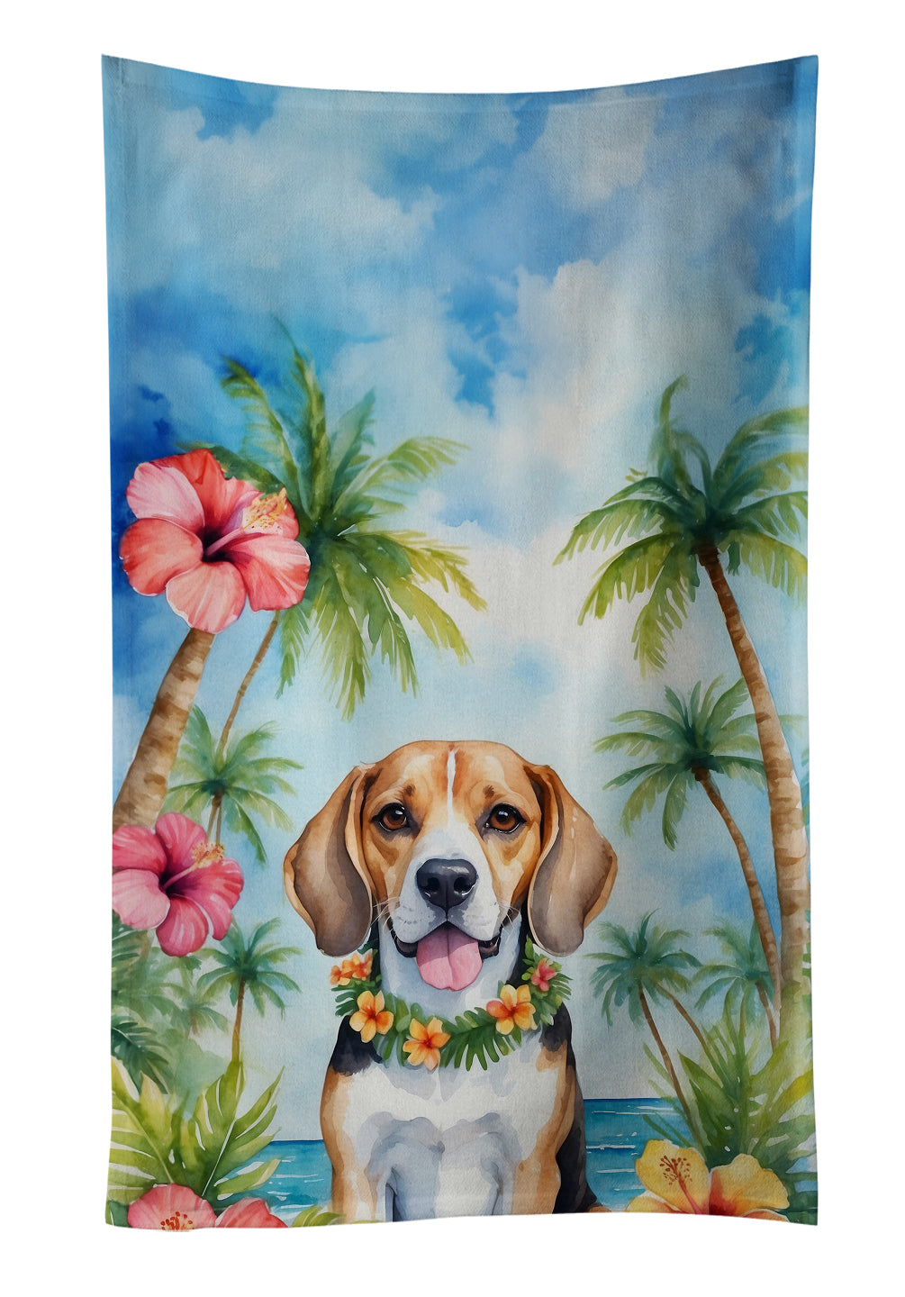 Beagle Luau Kitchen Towel - One Color / One Size - Home & Garden - Home Textile - Towels