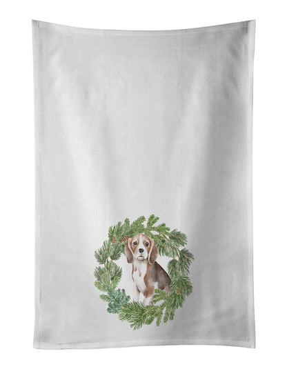Beagle Puppy Christmas Wreath Kitchen Towel Set of 2 - One Color / One Size - Home & Garden - Home Textile - Towels