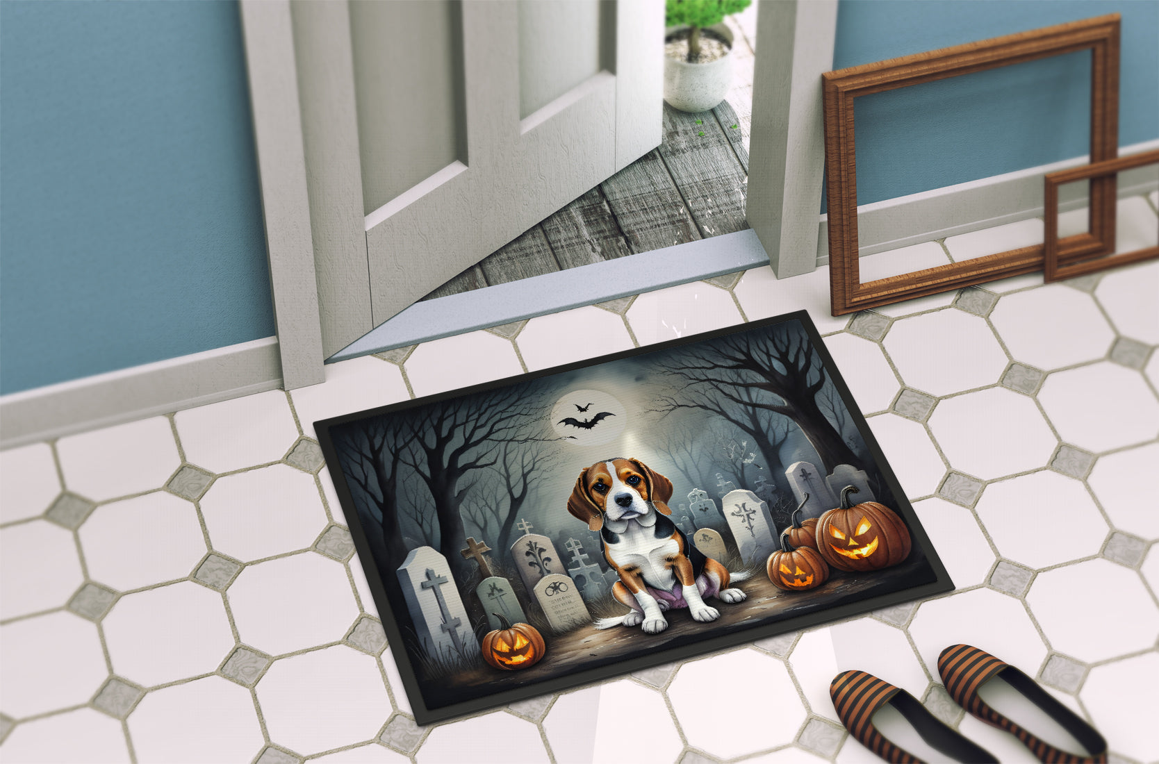 Beagle Spooky Halloween Doormat - One Color / One Size - Home & Garden - Home Textile - Carpets & Rugs