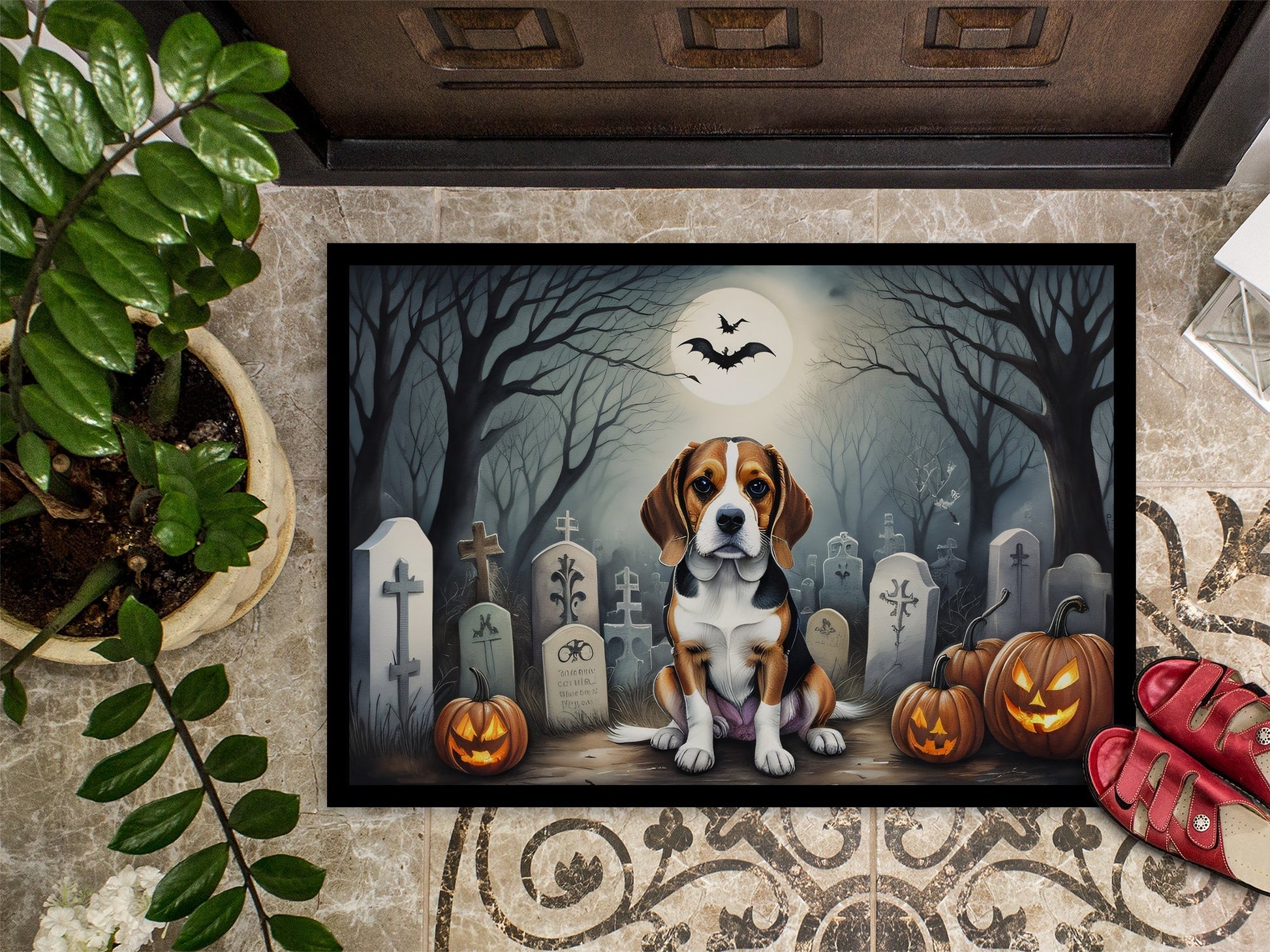 Beagle Spooky Halloween Doormat - One Color / One Size - Home & Garden - Home Textile - Carpets & Rugs