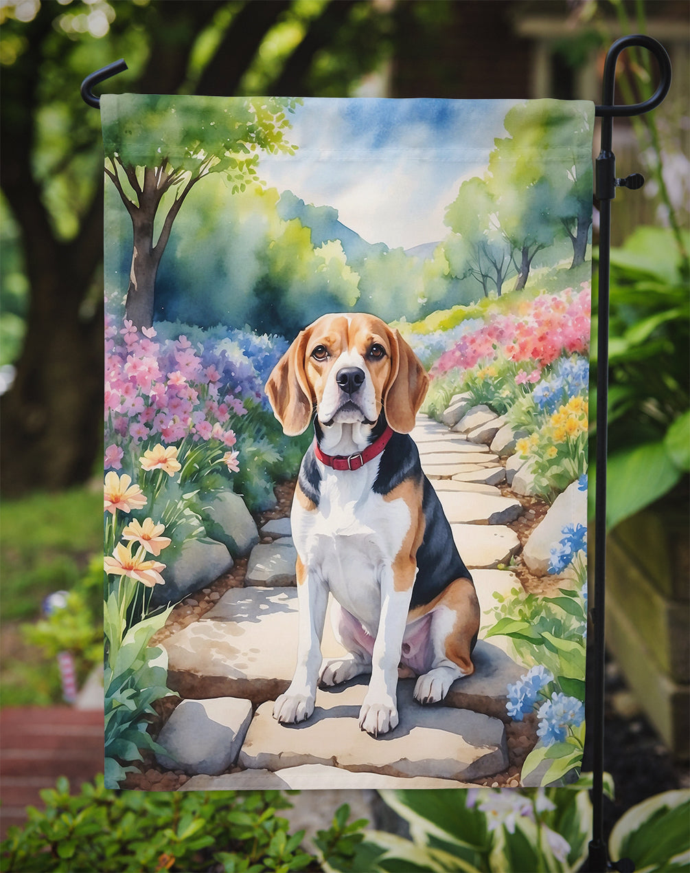 Beagle Spring Garden Garden Flag - One Color / One Size - Home & Garden - Home Decor - Flags Banners & Accessories