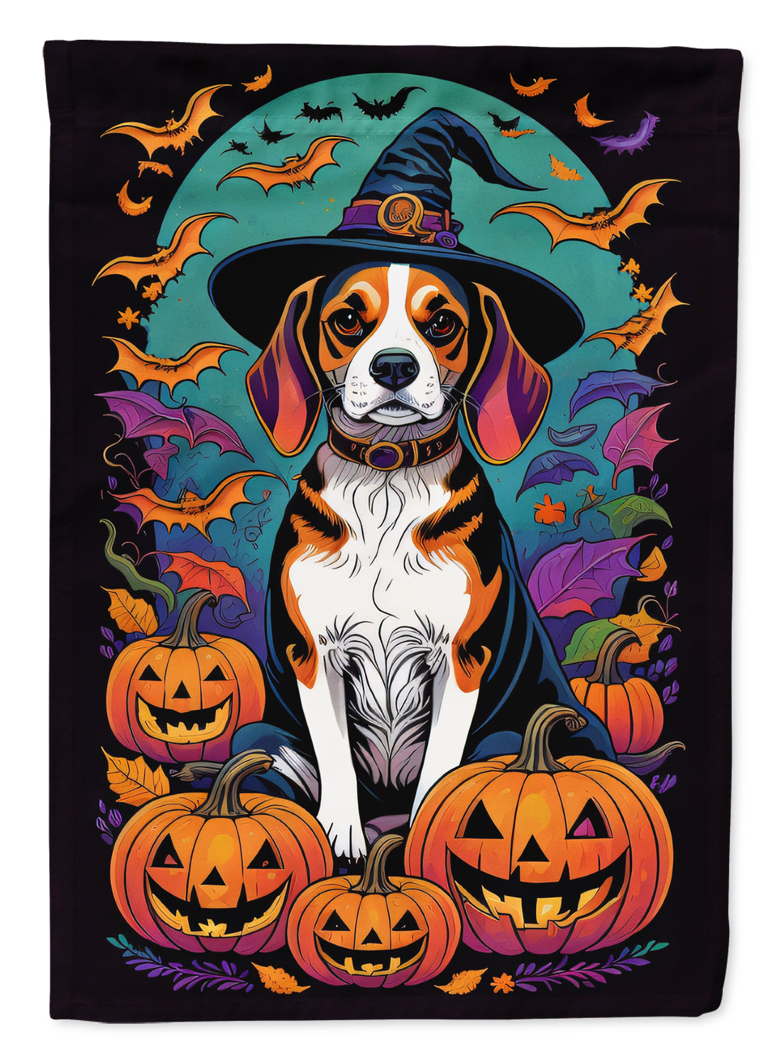 Beagle Witchy Halloween Garden Flag - One Color / One Size - Home & Garden - Home Decor - Flags Banners & Accessories