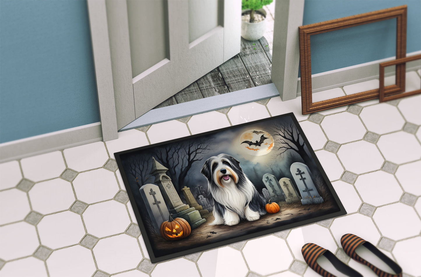 Bearded Collie Spooky Halloween Doormat - One Color / One Size - Home & Garden - Home Textile - Carpets & Rugs