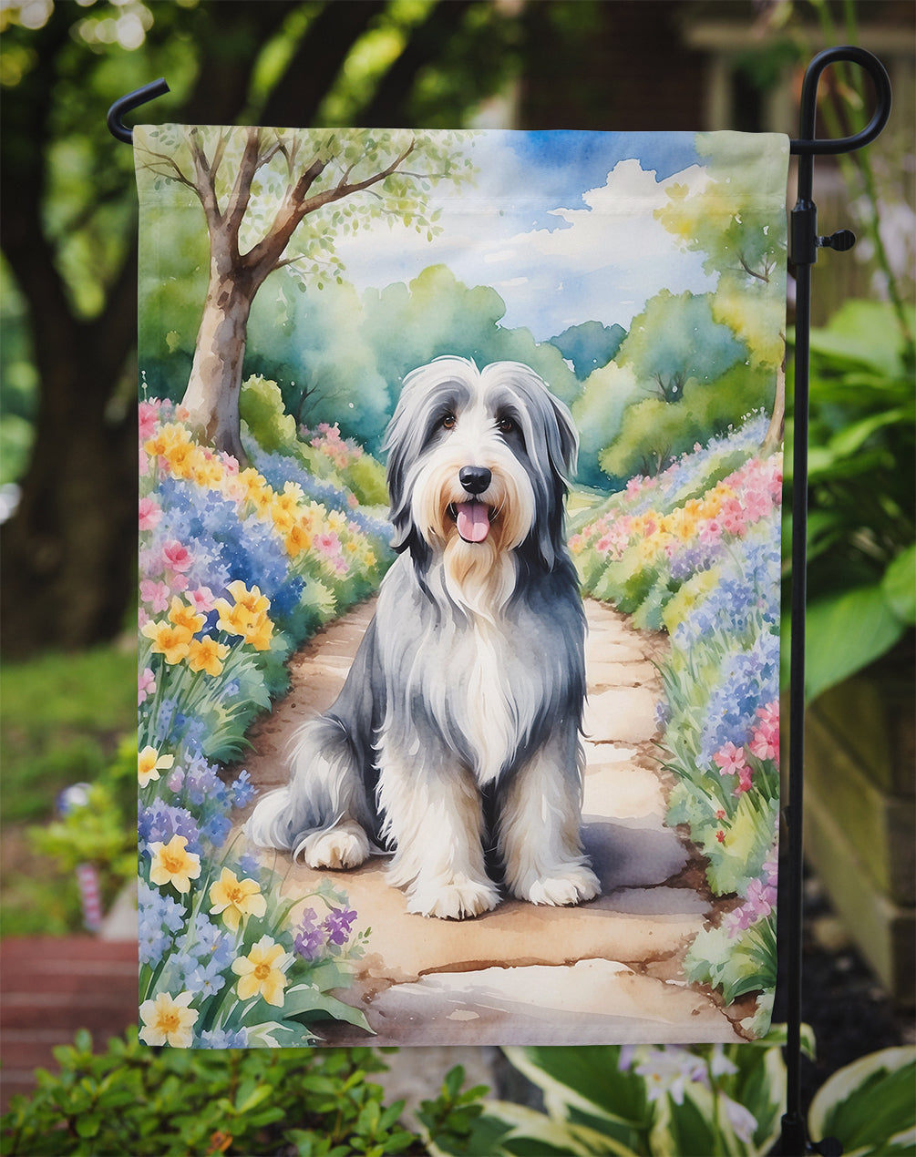 Bearded Collie Spring Garden Garden Flag - One Color / One Size - Home & Garden - Home Decor - Flags Banners &