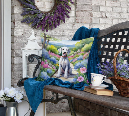 Bedlington Terrier Spring Garden Throw Pillow - One Color / One Size - Home & Garden - Home Textile - Pillows