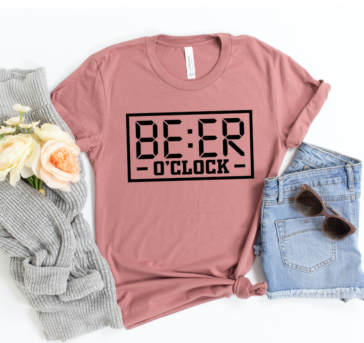 Beer ’O’ Clock T-Shirt - Women’s Fashion - Women’s Clothing - Tops & Tees - T-Shirts