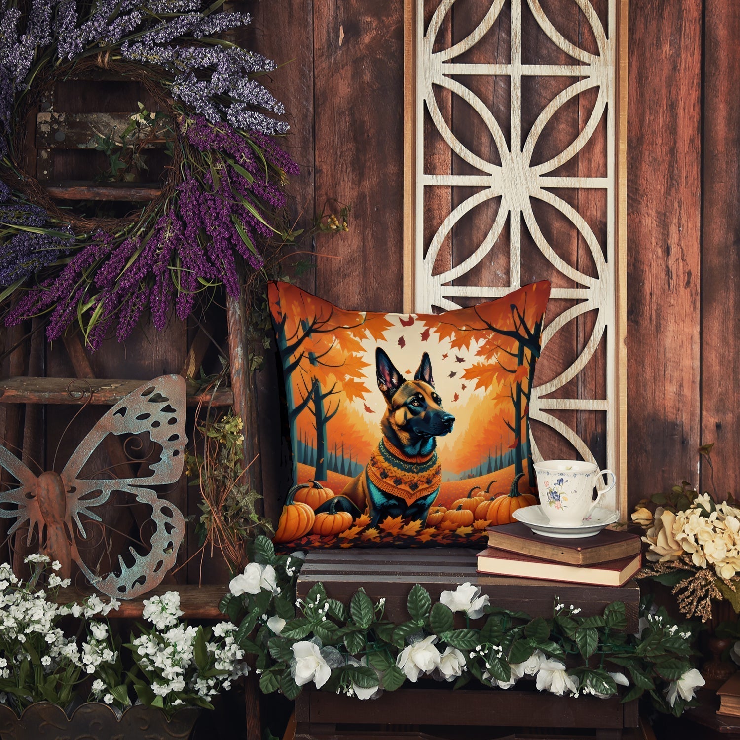 Belgian Malinois Fall Throw Pillow - One Color / One Size - Home & Garden - Home Textile - Pillows