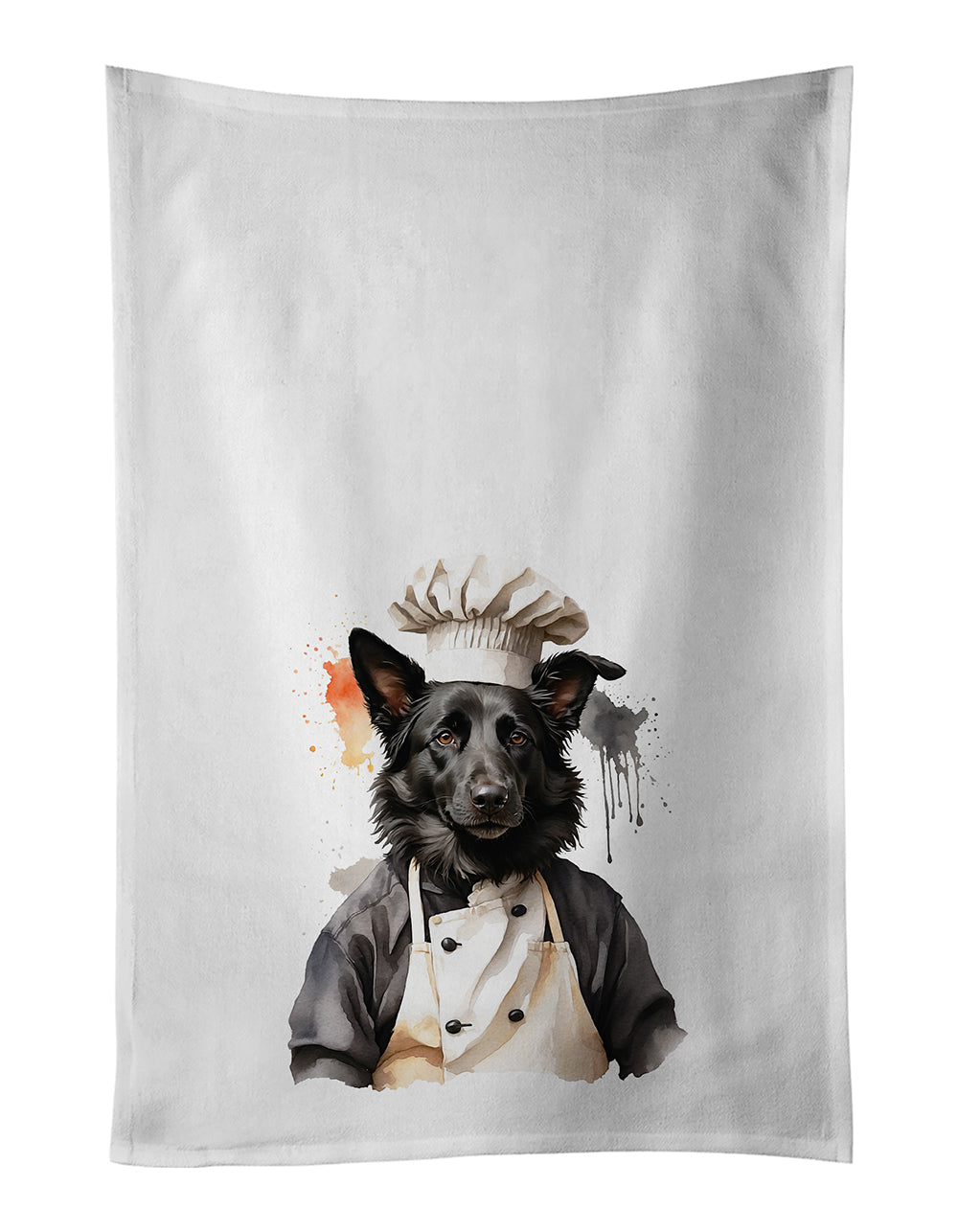 Belgian Sheepdog Chef Kitchen Towel Set of 2 - One Color / One Size - Home & Garden - Home Textile - Towels
