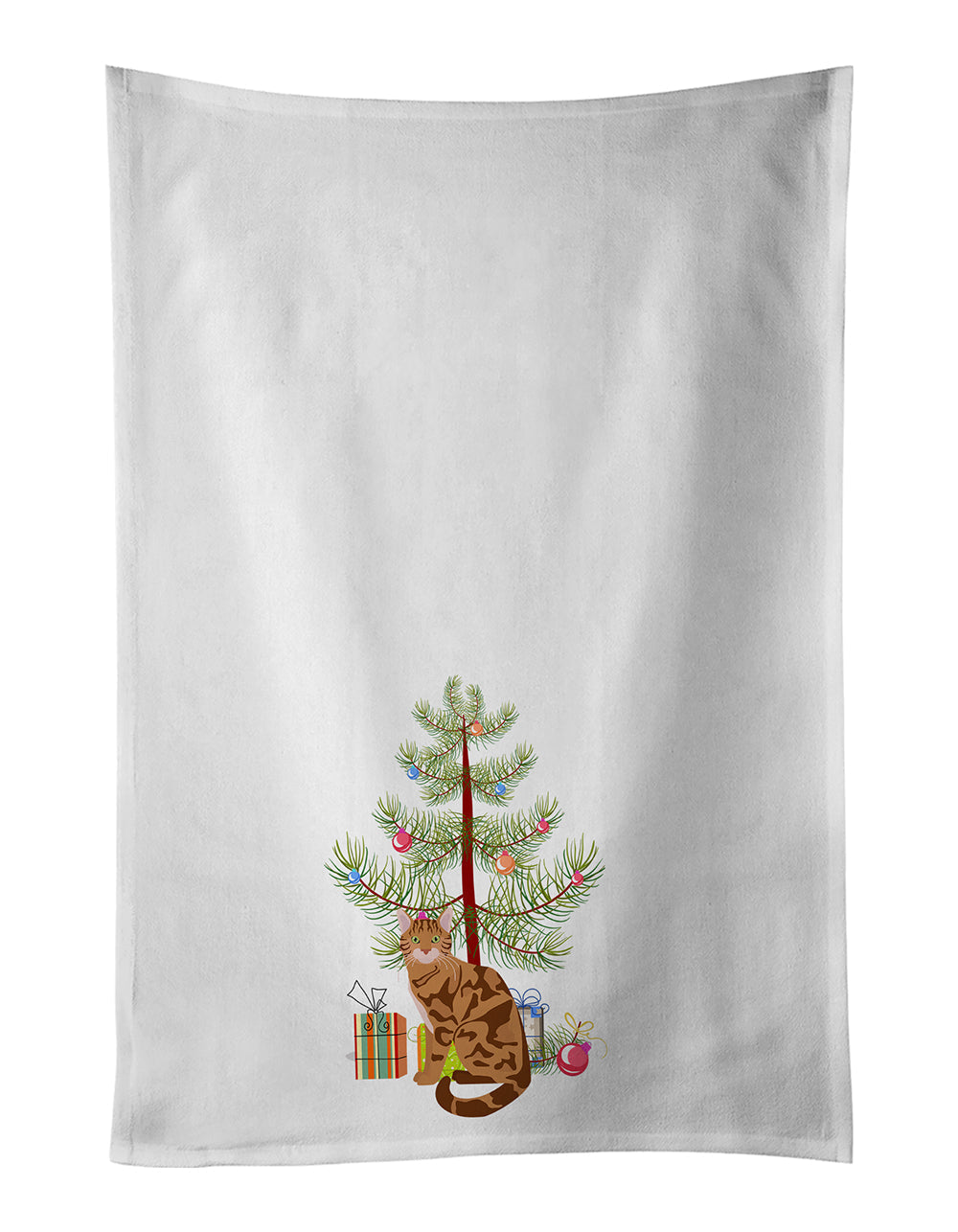 Bengal Cat Christmas Kitchen Towel Set of 2 - One Color / One Size - Home & Garden - Home Textile - Towels