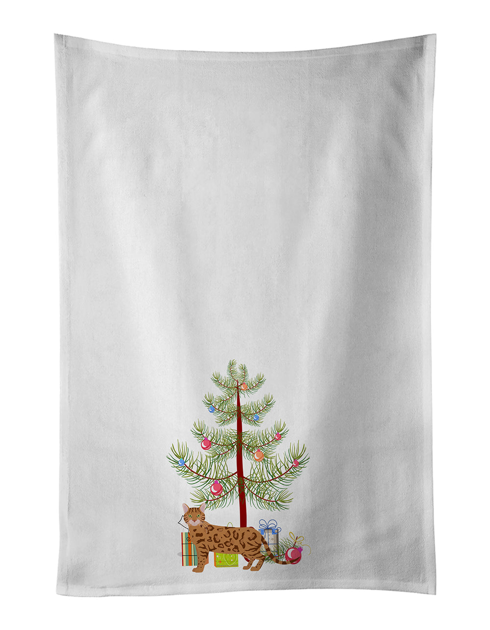 Bengal Cat Christmas Kitchen Towel Set of 2 - One Color / One Size - Home & Garden - Home Textile - Towels