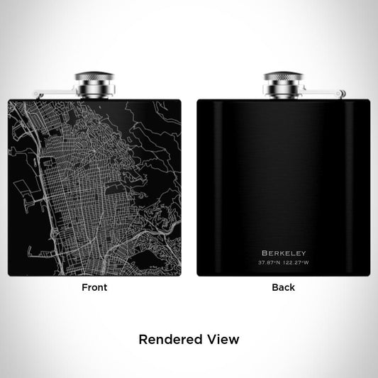 Berkeley - California Map Hip Flask in Matte Black - Drinkware
