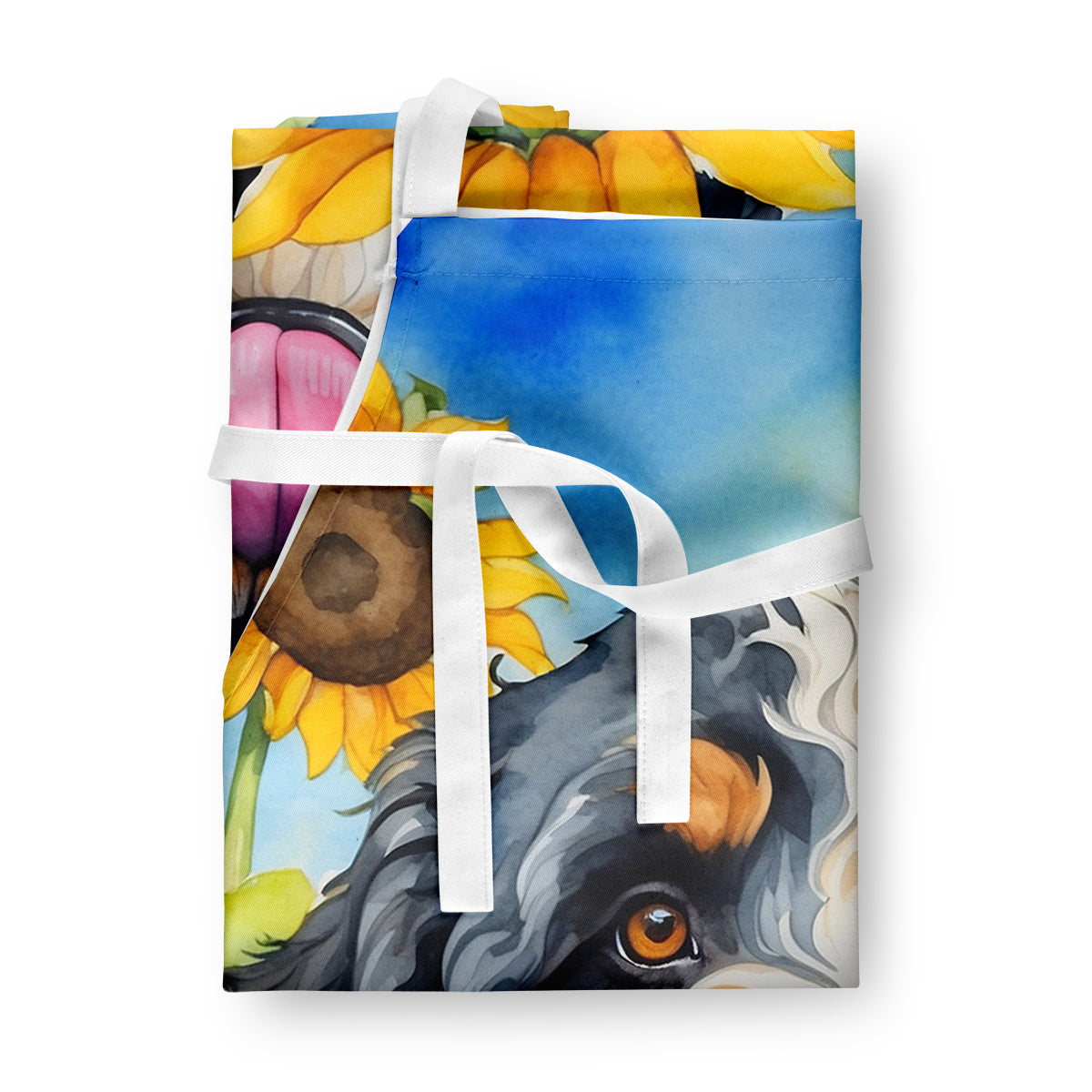 Bernedoodle in Sunflowers Apron - One Color / One Size - Home & Garden - Kitchen Dining & Bar - Table Decoration &