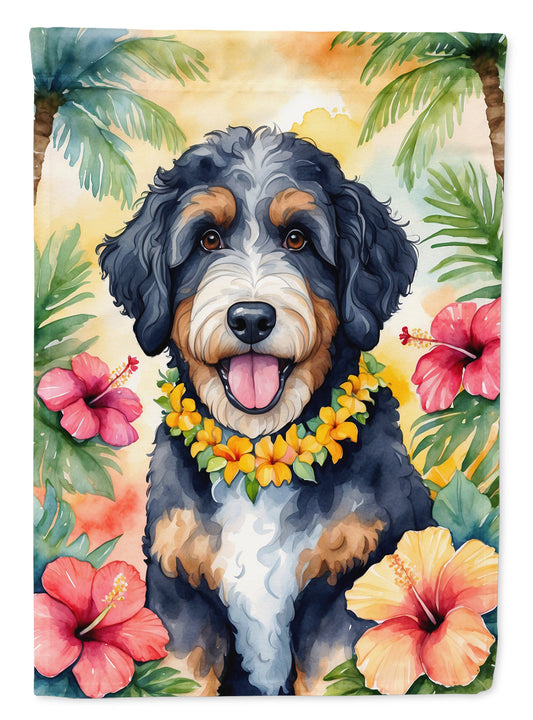 Bernedoodle Luau Garden Flag - One Color / One Size - Home & Garden - Home Decor - Flags Banners & Accessories