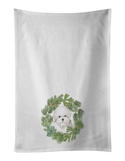 Bichon Frise Christmas Wreath Kitchen Towel Set of 2 - One Color / One Size - Home & Garden - Home Textile - Towels