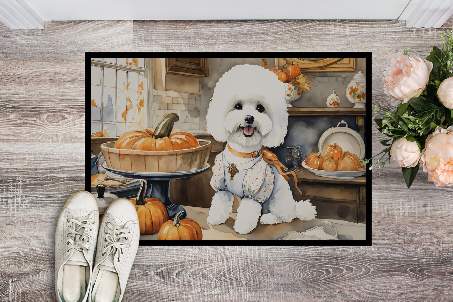 Bichon Frise Fall Kitchen Pumpkins Doormat - One Color / One Size - Home & Garden - Home Textile - Carpets & Rugs