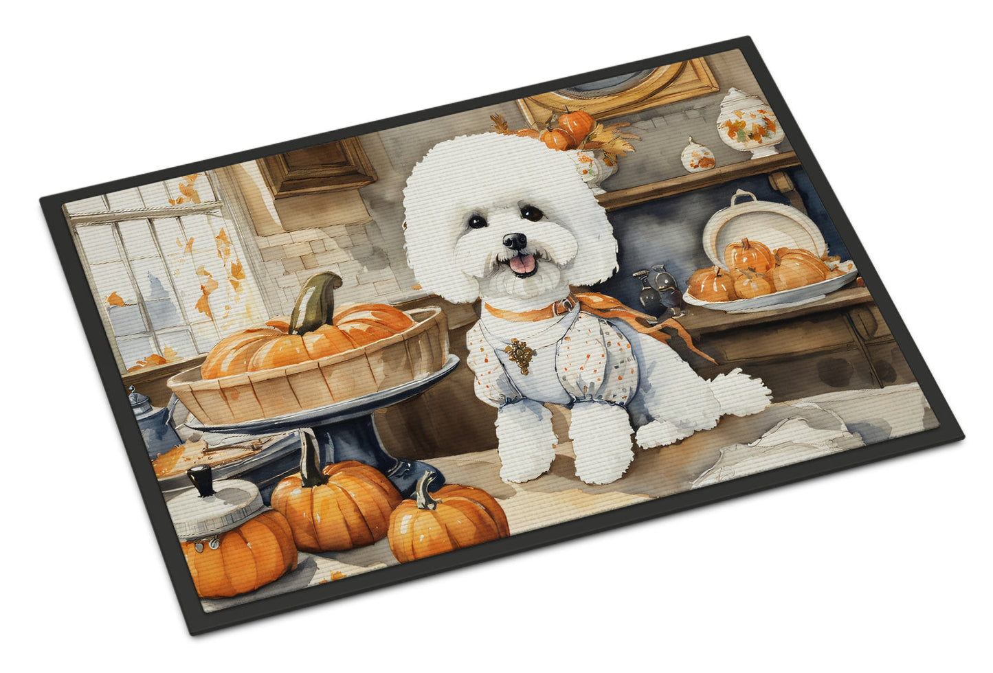 Bichon Frise Fall Kitchen Pumpkins Doormat - One Color / One Size - Home & Garden - Home Textile - Carpets & Rugs
