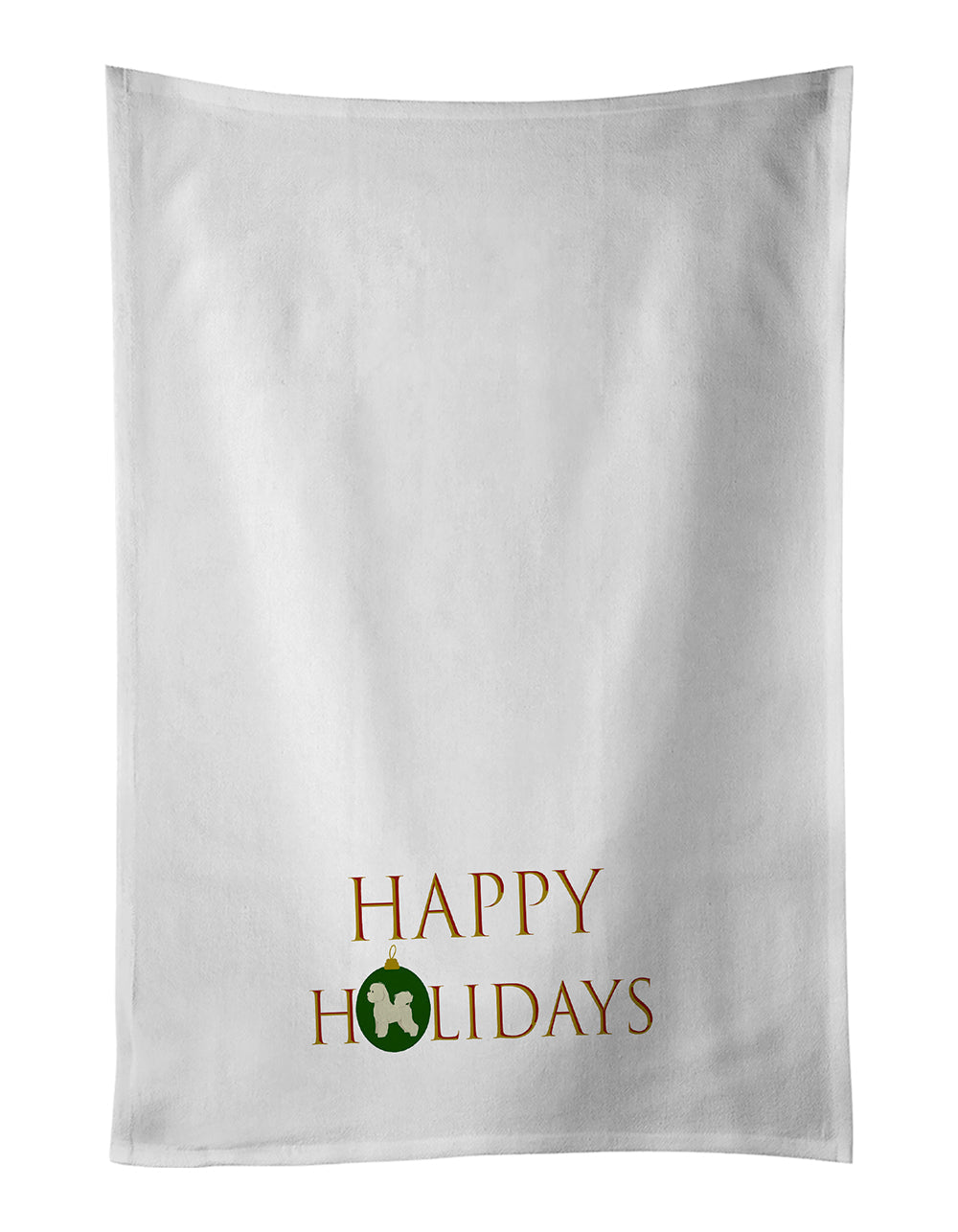 Bichon Frise Happy Holidays Kitchen Towel Set of 2 - One Color / One Size - Home & Garden - Home Textile - Towels