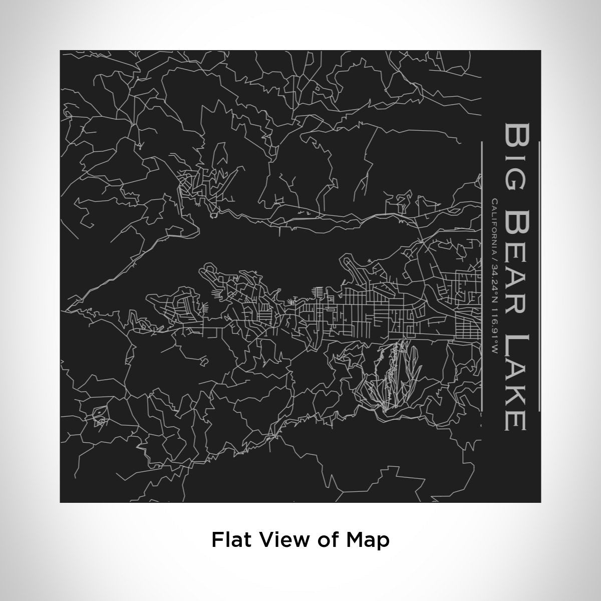 Big Bear Lake - California Engraved Map Tumbler in Matte Black - Drinkware