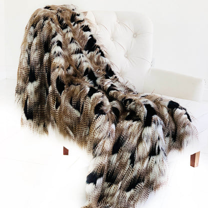 Black and Gold Fancy Rococo Plush Handmade Luxury Faux Fur Throw - Home & Garden - Home Textile - Bedding