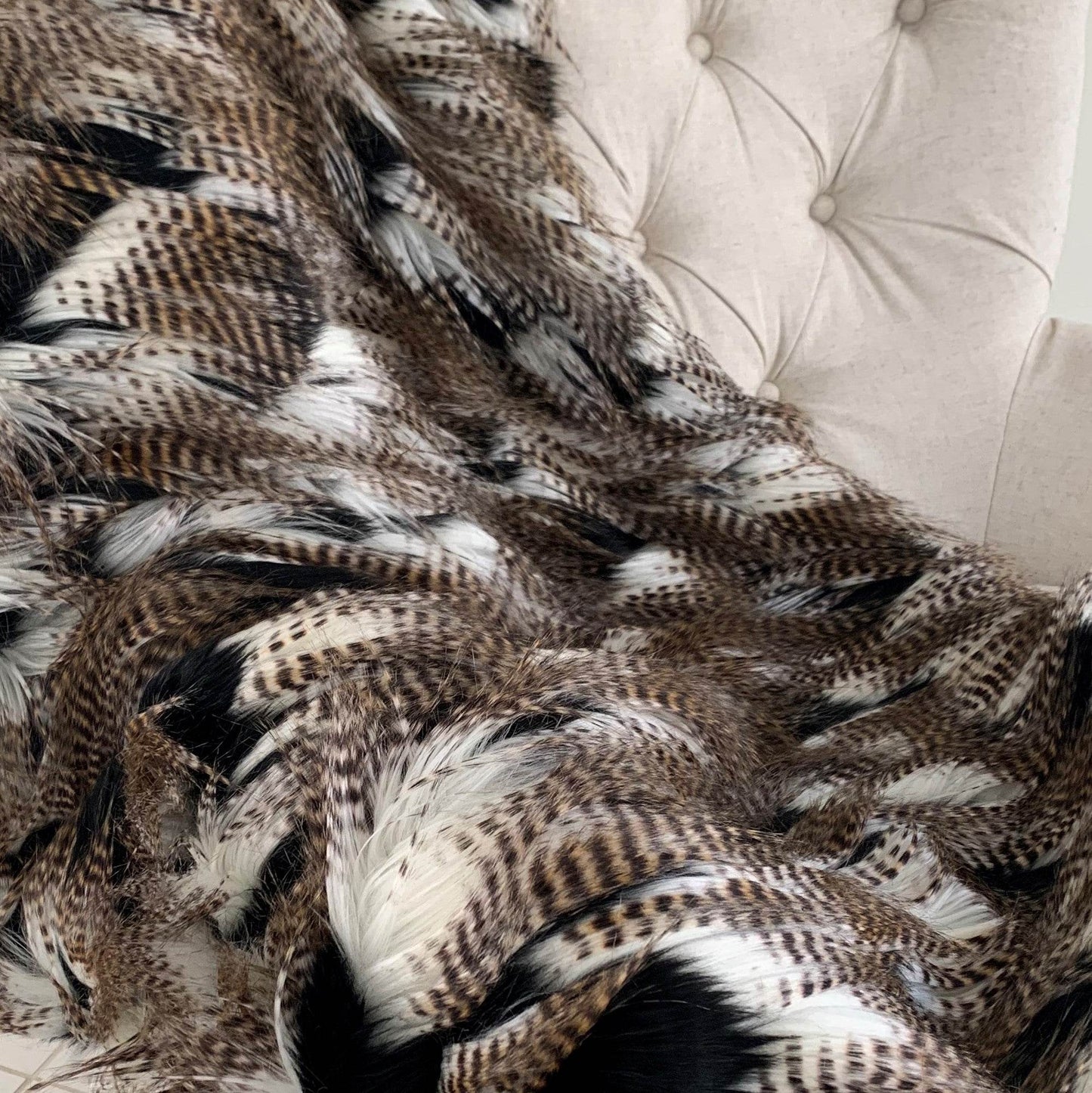Black and Gold Fancy Rococo Plush Handmade Luxury Faux Fur Throw - Home & Garden - Home Textile - Bedding