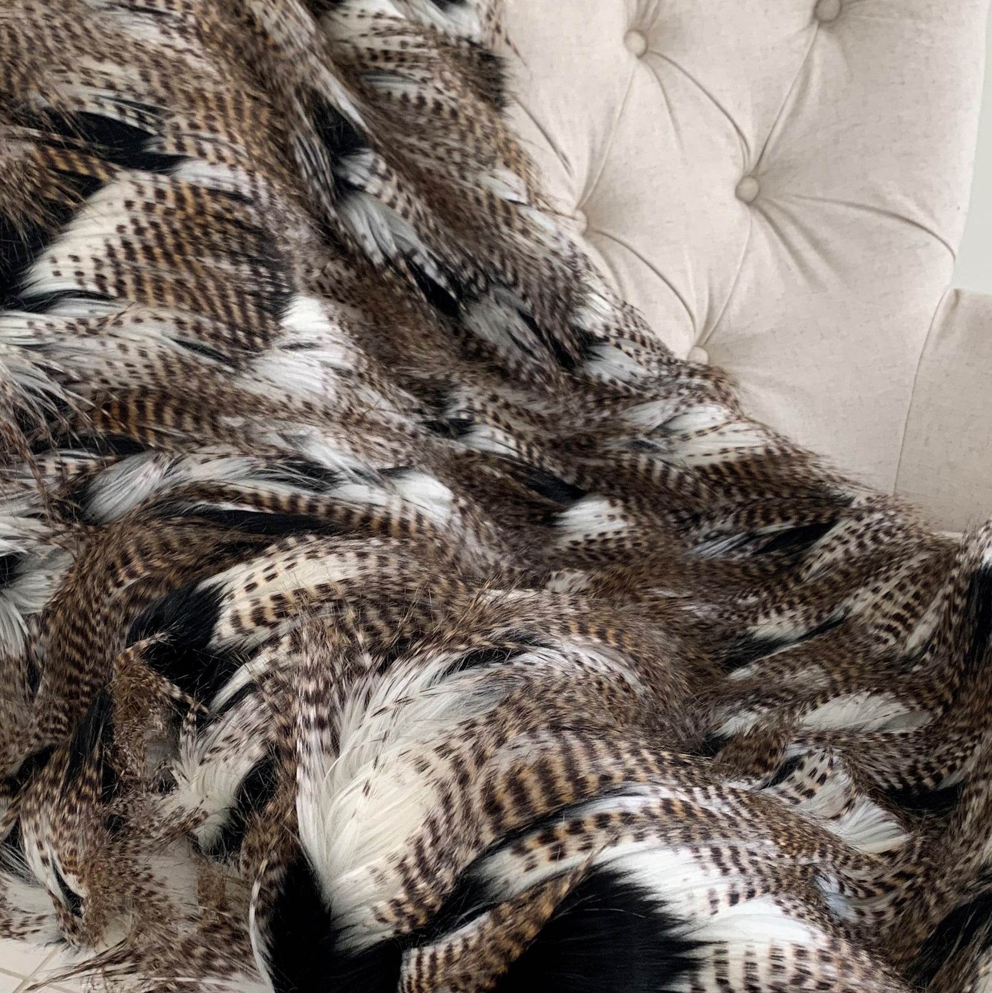 Black and Gold Fancy Rococo Plush Handmade Luxury Faux Fur Throw - Home & Garden - Home Textile - Bedding