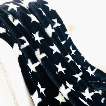 Black and White Stars Soft Handmade Luxury Throw Blanket - Home & Garden - Home Textile - Bedding