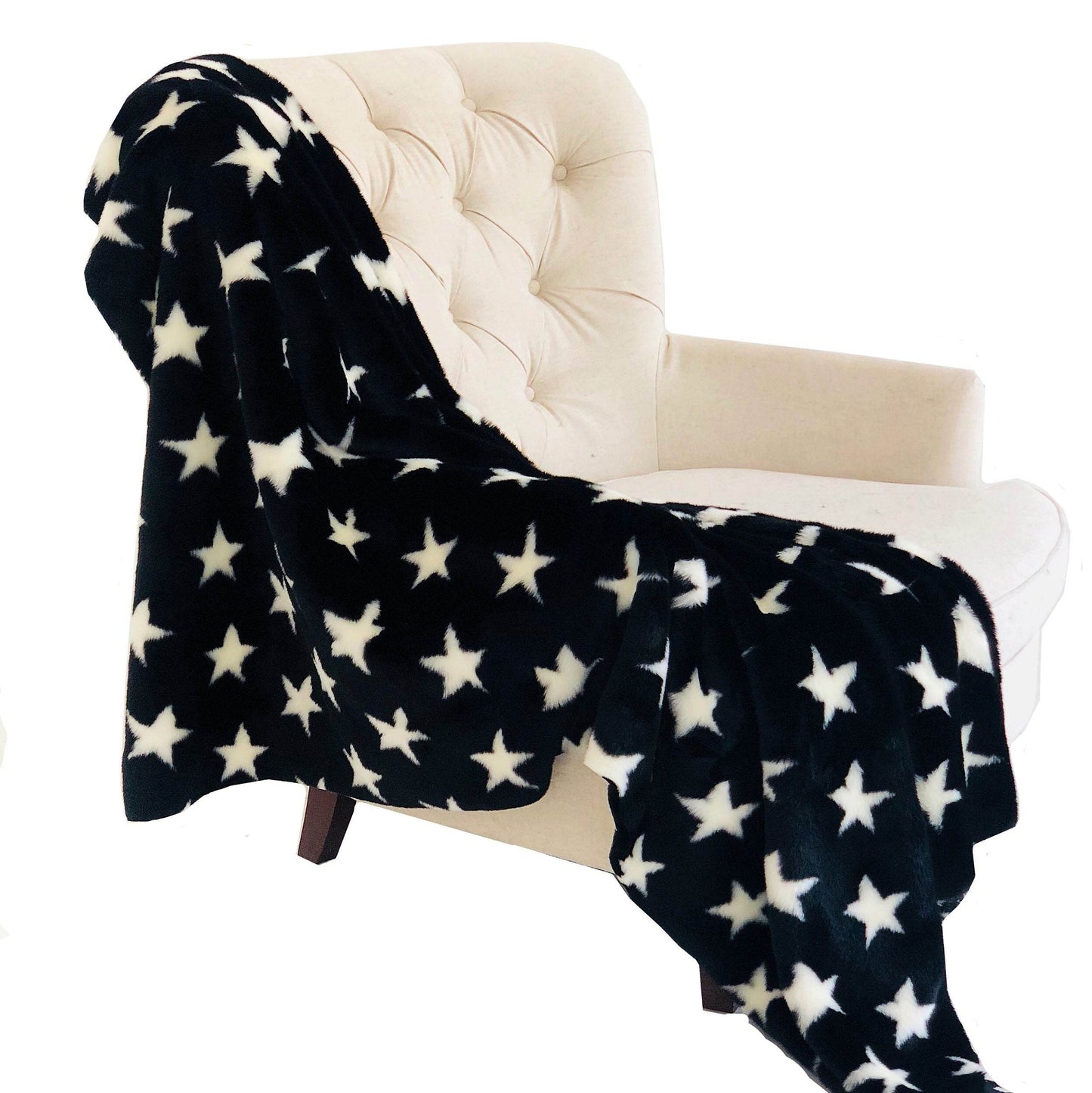 Black and White Stars Soft Handmade Luxury Throw Blanket - Home & Garden - Home Textile - Bedding