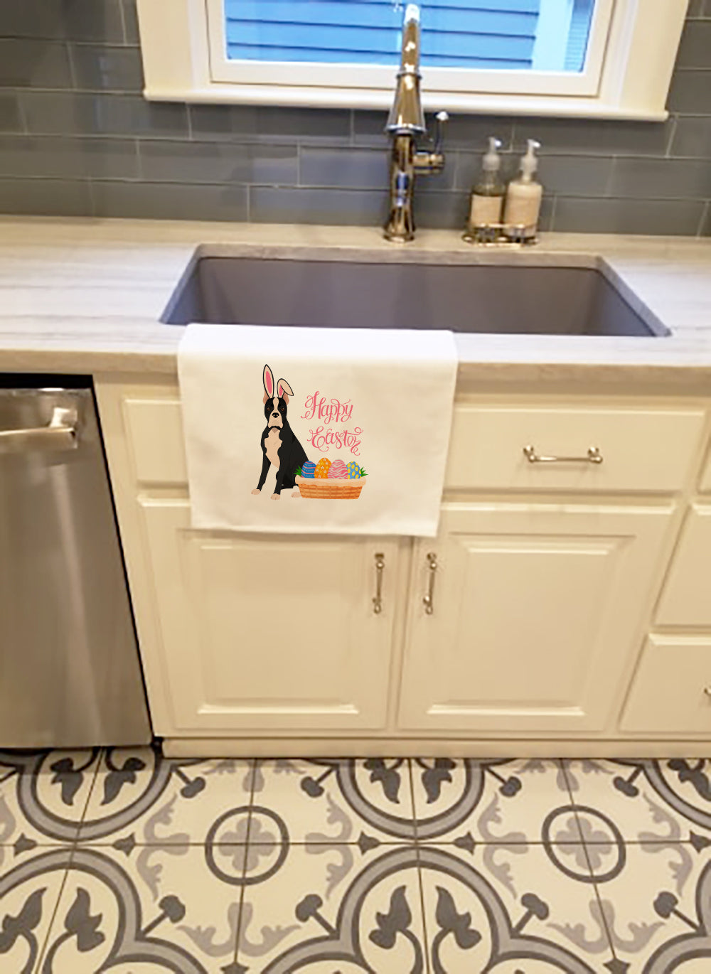 Black Boxer Easter Kitchen Towel Set of 2 - One Color / One Size - Home & Garden - Home Textile - Towels