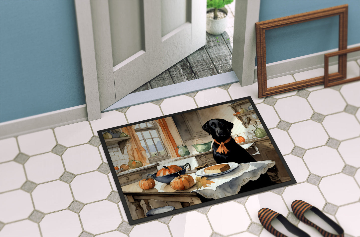 Black Lab Fall Kitchen Pumpkins Doormat - One Color / One Size - Home & Garden - Home Textile - Carpets & Rugs
