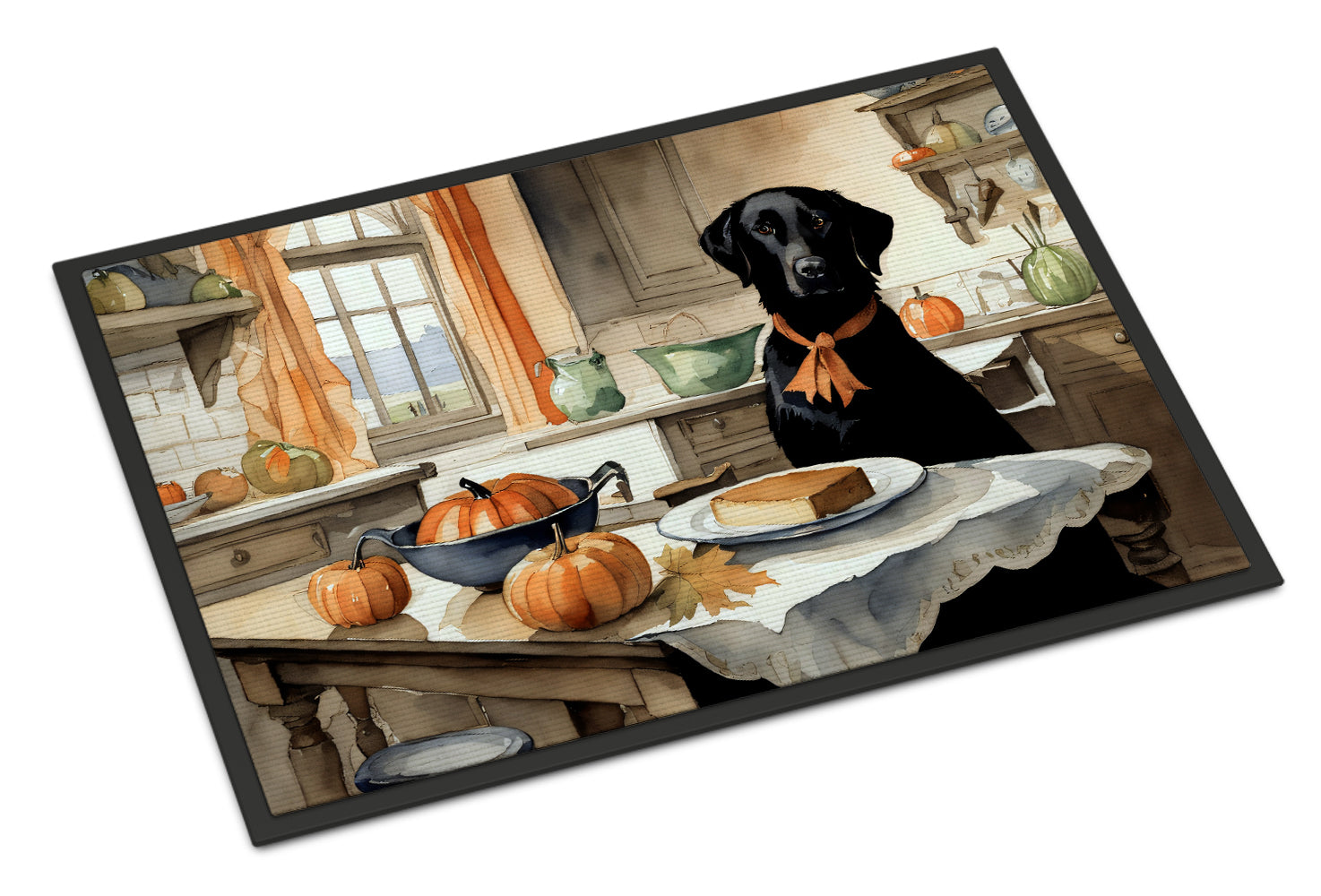 Black Lab Fall Kitchen Pumpkins Doormat - One Color / One Size - Home & Garden - Home Textile - Carpets & Rugs