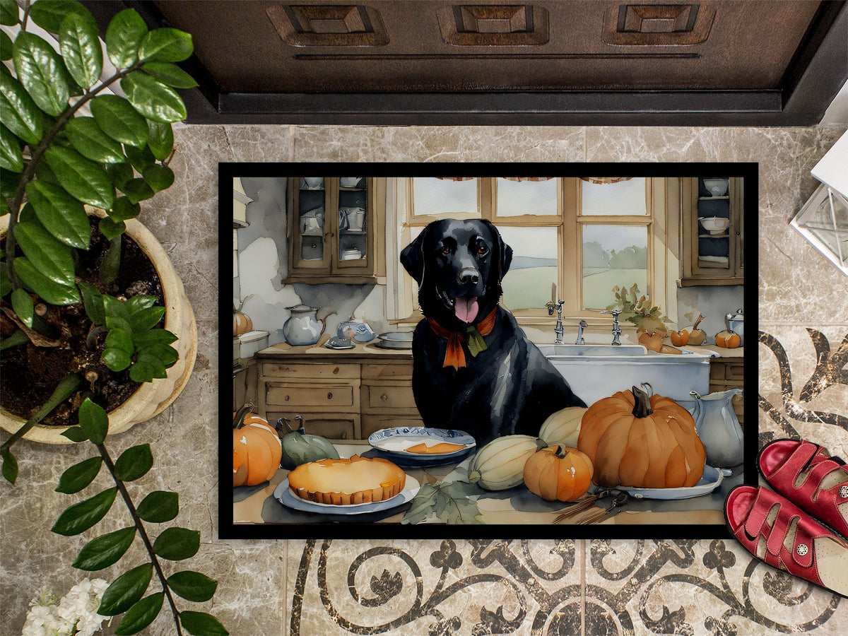Black Lab Fall Kitchen Pumpkins Doormat - One Color / One Size - Home & Garden - Home Textile - Carpets & Rugs