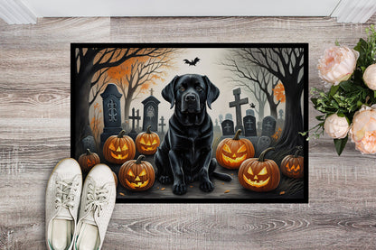 Black Labrador Retriever Spooky Halloween Doormat - One Color / One Size - Home & Garden - Home Textile - Carpets & Rugs