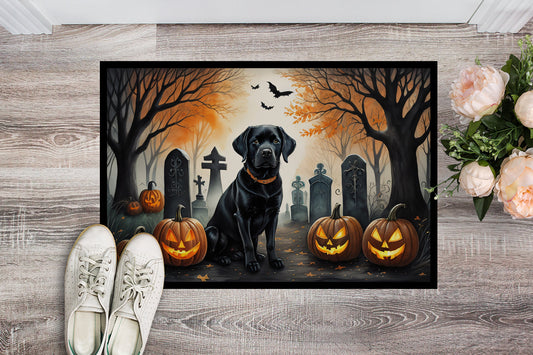 Black Labrador Retriever Spooky Halloween Doormat - One Color / One Size - Home & Garden - Home Textile - Carpets & Rugs