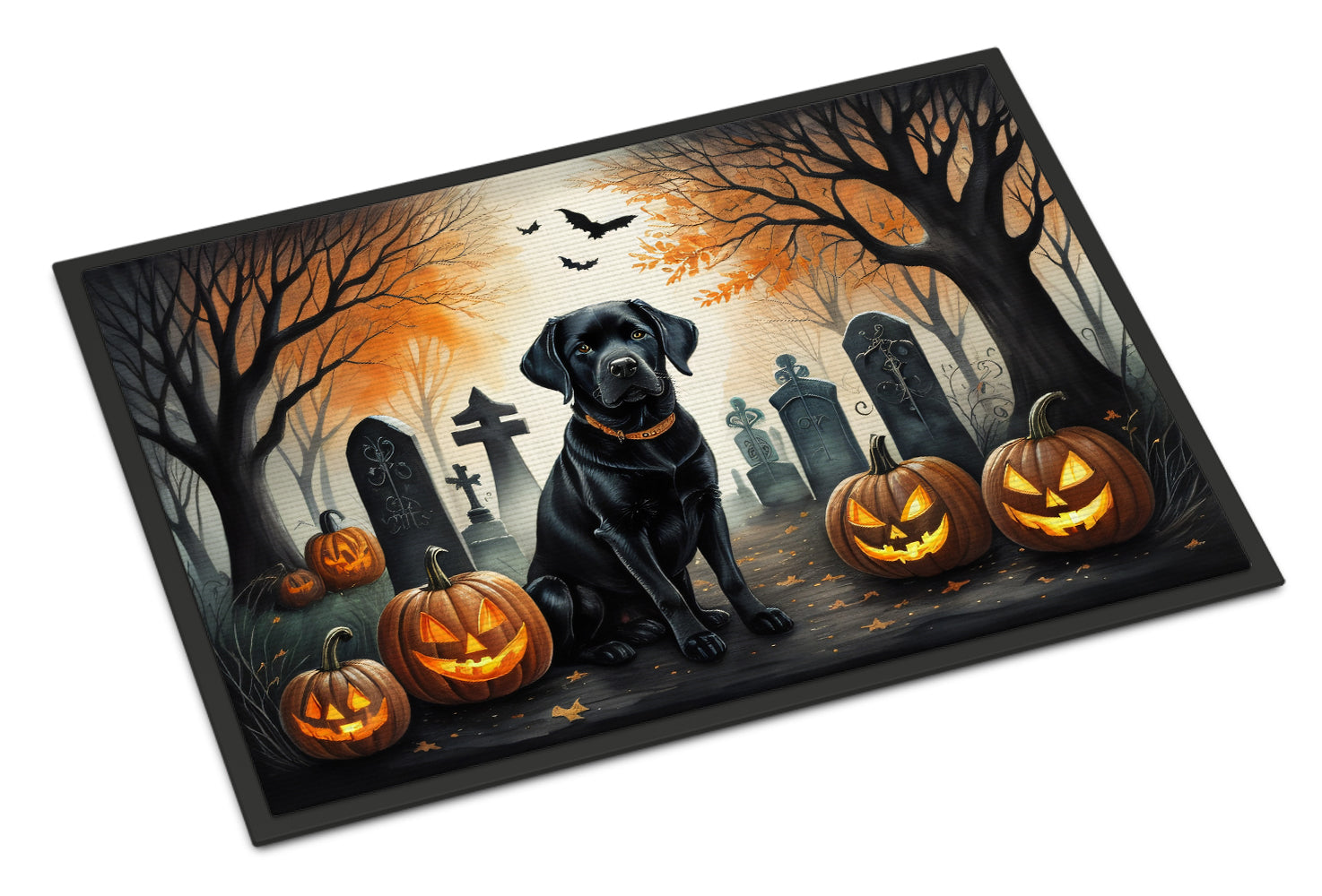 Black Labrador Retriever Spooky Halloween Doormat - One Color / One Size - Home & Garden - Home Textile - Carpets & Rugs